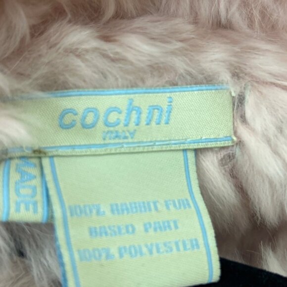 Vintage Cochni Women's 100% Rabbit Fur Made in Italy Blush Pink Poncho - Picture 6 of 12